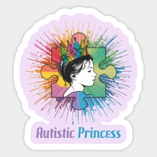 Autism Awareness for Autistic Princess - Dark Version Sticker